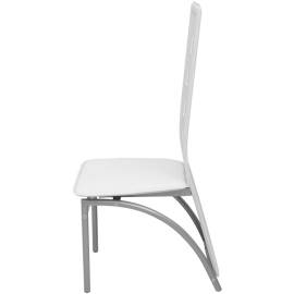 Set masă cu scaune, 5 piese, alb, 6 image