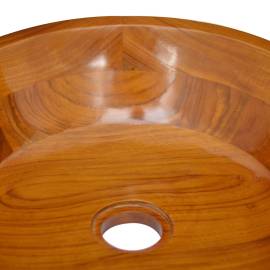 Chiuvetă, Φ40x10 cm, lemn masiv de tec, 5 image