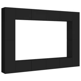 Set dulapuri tv, 8 piese, negru, pal, 2 image