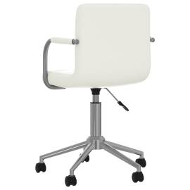 Scaun de birou rotativ, alb, piele ecologică, 6 image