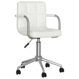 Scaun de birou rotativ, alb, piele ecologică, 2 image