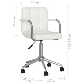 Scaun de birou rotativ, alb, piele ecologică, 9 image