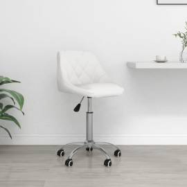 Scaun de birou pivotant, alb, piele ecologică