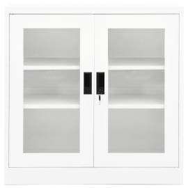 Dulap de birou, alb, 90x40x90 cm, oțel, 3 image