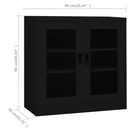 Dulap de birou, negru, 90x40x90 cm, oțel, 8 image