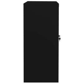 Dulap de birou, negru, 90x40x90 cm, oțel, 4 image