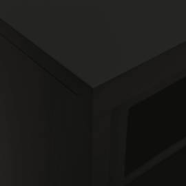 Dulap cu ușă glisantă, negru, 90x40x90 cm, oțel, 2 image