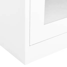 Dulap de birou, alb, 90x40x180 cm, oțel și sticlă securizată, 7 image