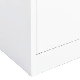 Dulap de birou, alb, 90x40x180 cm, oțel, 7 image