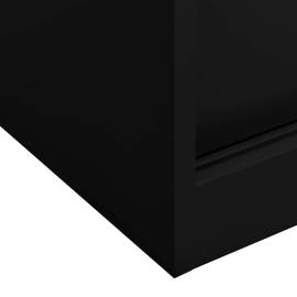 Dulap de birou cu ușă glisantă, negru, 90x40x90 cm, oțel, 7 image