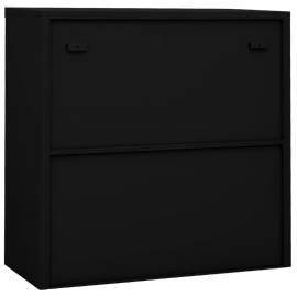 Dulap de birou cu ușă glisantă, negru, 90x40x90 cm, oțel, 6 image