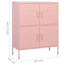 Dulap de depozitare, roz, 80x35x101,5 cm, oțel, 9 image