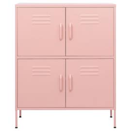 Dulap de depozitare, roz, 80x35x101,5 cm, oțel, 4 image
