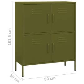 Dulap de depozitare, verde măsliniu, 80x35x101,5 cm, oțel, 9 image