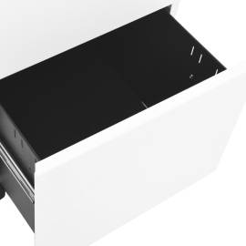 Dulap dosare mobil, alb, 39x45x67 cm, oțel, 7 image