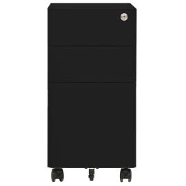 Dulap dosare mobil, negru, 30x45x59 cm, oțel, 5 image