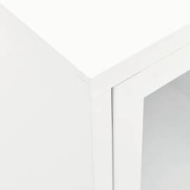 Dulap tv, alb, 105x35x52 cm, oțel și sticlă, 3 image