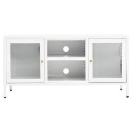 Dulap tv, alb, 105x35x52 cm, oțel și sticlă, 5 image