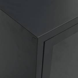 Dulap tv, negru, 105x35x52 cm, oțel și sticlă, 4 image