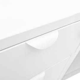 Servantă, alb, 105x35x70 cm, oțel și sticlă securizată, 8 image
