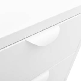 Servantă, alb, 75x35x70 cm, oțel și sticlă securizată, 8 image
