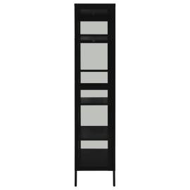 Vitrină, negru, 90x40x180 cm, oțel și sticlă securizată, 5 image