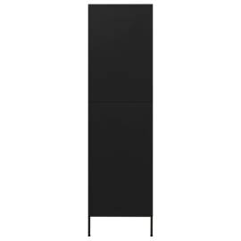 Șifonier, negru, 90x50x180 cm oțel, 5 image