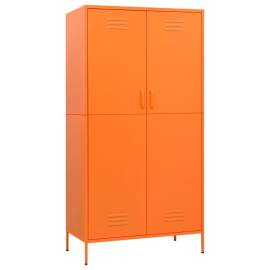 Șifonier, portocaliu, 90x50x180 cm oțel, 2 image