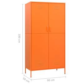 Șifonier, portocaliu, 90x50x180 cm oțel, 10 image