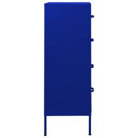 Comodă cu sertare, bleumarin, 80x35x101,5 cm, oțel, 6 image