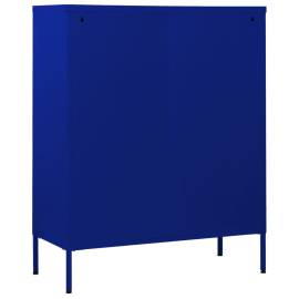 Comodă cu sertare, bleumarin, 80x35x101,5 cm, oțel, 7 image