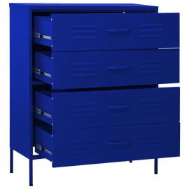 Comodă cu sertare, bleumarin, 80x35x101,5 cm, oțel, 8 image