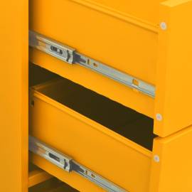 Comodă cu sertare, galben muștar, 80x35x101,5 cm oțel, 3 image