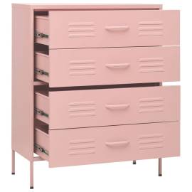 Comodă cu sertare, roz, 80x35x101,5 cm, oțel, 8 image