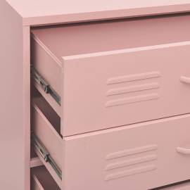 Comodă cu sertare, roz, 80x35x101,5 cm, oțel, 4 image