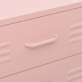 Comodă cu sertare, roz, 80x35x101,5 cm, oțel, 3 image