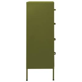 Comodă cu sertare, verde măsliniu, 80x35x101,5 cm oțel, 6 image