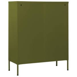 Comodă cu sertare, verde măsliniu, 80x35x101,5 cm oțel, 7 image