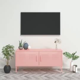 Comodă tv, roz, 105x35x50 cm, oțel