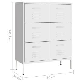 Dulap cu sertare, alb, 80x35x101,5 cm, oțel, 9 image