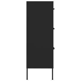 Dulap cu sertare, negru, 80x35x101,5 cm, oțel, 5 image