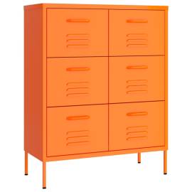 Dulap cu sertare, portocaliu, 80x35x101,5 cm, oțel, 2 image