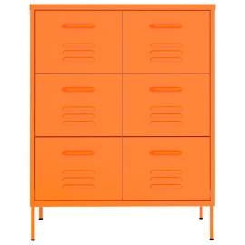 Dulap cu sertare, portocaliu, 80x35x101,5 cm, oțel, 4 image