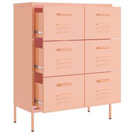 Dulap cu sertare, roz, 80x35x101,5 cm, oțel, 7 image