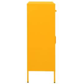 Dulap de depozitare, galben muștar, 80x35x101,5 cm, oțel, 6 image