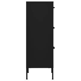 Dulap de depozitare, negru, 42,5x35x101,5 cm, oțel, 5 image