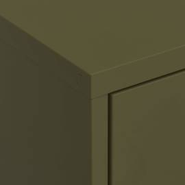 Dulap de depozitare, verde măsliniu, 80x35x101,5 cm, oțel, 2 image