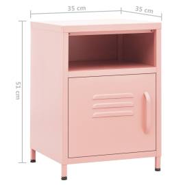 Noptieră, roz, 35x35x51 cm, oțel, 9 image