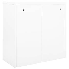 Dulap cu ușă glisantă, alb, 90x40x90 cm, oțel, 6 image