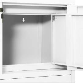 Dulap de birou, alb, 90x40x102 cm, oțel, 8 image
